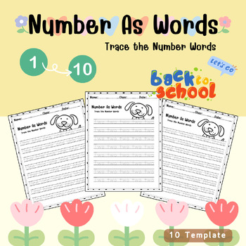 Preview of Number As Words : Trace the Number Words (1-10)