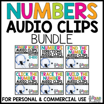 Preview of Number Audio Clips - Sound Files for Digital Resources BUNDLE