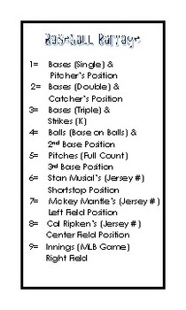 baseball numbers by position