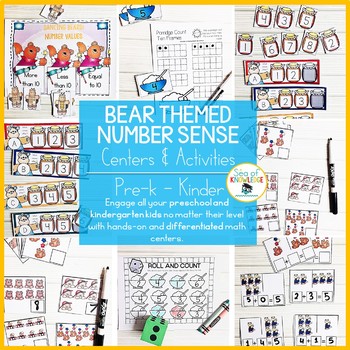 Preview of Number Sense Centers and Activities For Kindergarten - Bear Themed