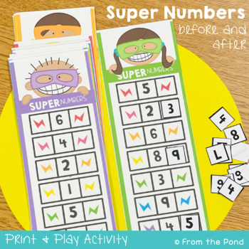 Preview of Numbers Before and After Math Game Activity