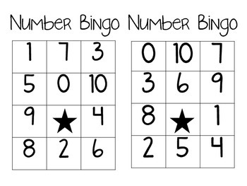 Number Bingo (0-10) by Rebecca Fletcher | Teachers Pay Teachers