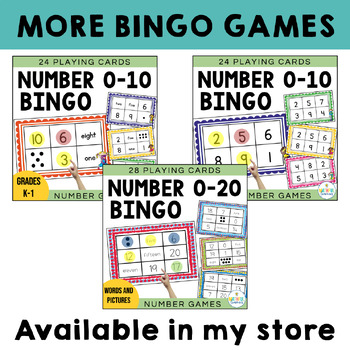 Math Bingo - Identifying Numbers 0 to 20 - Developing Number Sense Activity