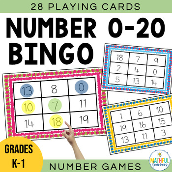 Preview of Math Bingo - Identifying Numbers 0 to 20 - Developing Number Sense Activity