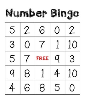 Number Bingo 1-10 by Kristen Russo | Teachers Pay Teachers