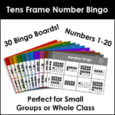 Number Bingo 1-20. Up to 30 players! Tens Frames.