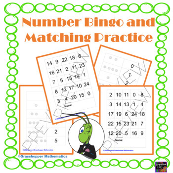 Preview of Number Bingo and Matching Practice Prek Worksheet Game Google