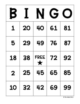Number Bingo to 100 by Katie Sauls | Teachers Pay Teachers