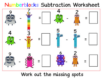 Preview of Number Blocks Subtraction Worksheet Part 2!