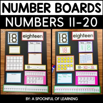 Preview of Number Posters with Ten Frames | Number Boards 11-20 | Number of the Week