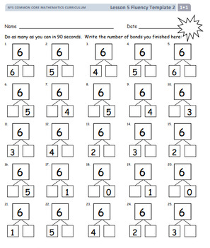 Preview of Number Bond 6 Anchor Chart Fact Fluency