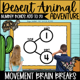 Number Bond ADDITION to 20 Math Fluency Movement Break Ani