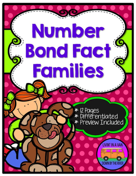 Preview of Number Bond Fact Families - Differentiated Worksheets and EASEL Activities
