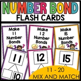 Number Bond Flash Cards 11 -20 | Number Bond Math Center Practice