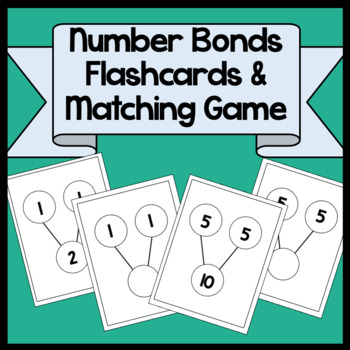 Preview of Number Bond Flashcards and Matching Game (Within 10)