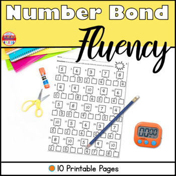 number bond fluency worksheets addition by kinesthetic classroom