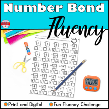 Preview of Number Bond Fluency Math Mountain Fact Family Worksheets Addition Subtraction
