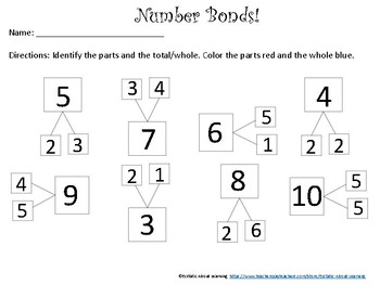 Number Bond No Prep Morning Work by Ecstatic About Learning | TpT