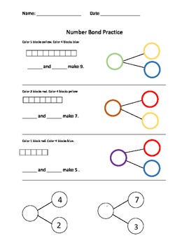 Preview of Number Bond Practice - Part-Part Whole Addition