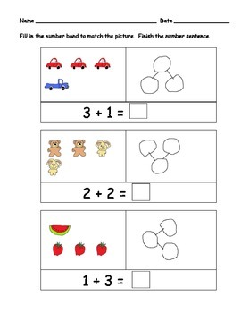 number bonds for kindergarten pack of sets 12 and 3 by the kinder