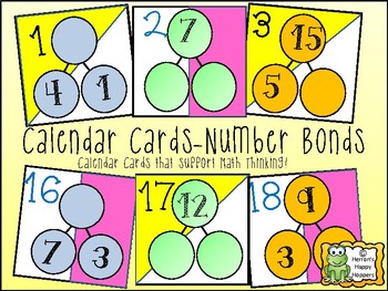 Preview of Calendar Date Cards - Number Bond Variation