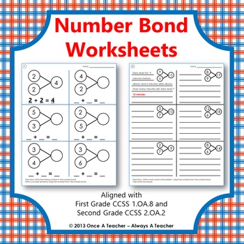 worksheets number bonds by once a teacher always a teacher tpt