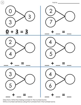 worksheets number bonds by once a teacher always a teacher tpt