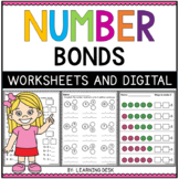 Number Bond Worksheets Math Kindergarten First Grade Googl