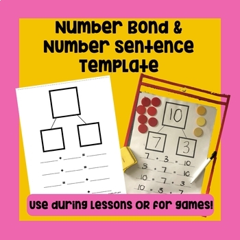 Preview of Number Bond and Equations Templates | Addition + Subtraction | 7 Versions