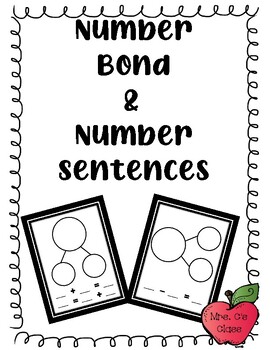 Preview of Number Bond and Number Sentences Template