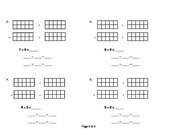 Number Bond and Ten Frame Addition Greater than 10 Singapore Methods