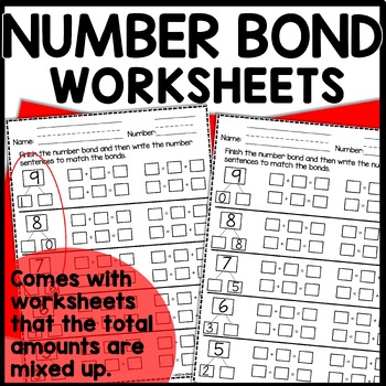 Number Bond Worksheets Math Centers by Shanon Juneau We are Better Together