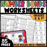 Number Bonds Worksheets to 10 |  Missing Addends 1st Grade Math Centers No Prep