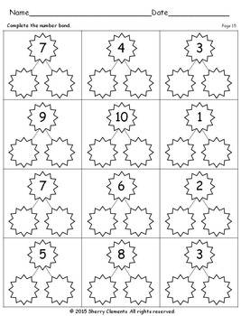 number bonds 1 10 by sherry clements teachers pay teachers