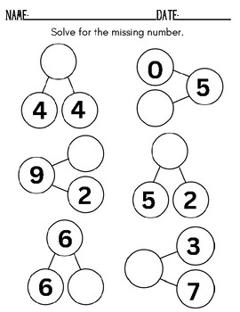 Number Bonds # 1-10 by Teaching for Littles | TPT