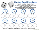Number Bonds 10 Part, Part, Whole Dice Game (Subtraction)