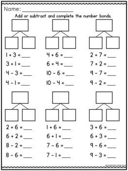 Number Bond Worksheets-distance Learning Packet First Grade By Learning 