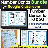 Number Bonds to 10 & 20 Google Classroom Bundle & Print Te