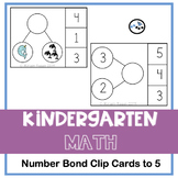 Number Bonds Clip Cards to 5