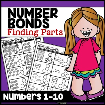 Preview of Part Part Whole Number Bonds To 10 Worksheets Practice
