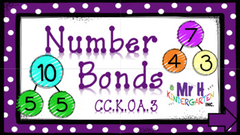 Preview of Number Bonds Decomposing Numbers to 10  (Interactive Powerpoint!!) Always $1.00!