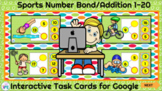 Number Bonds Interactive Sports Task Cards Addition to 20 