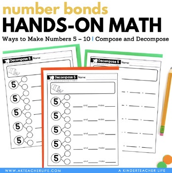 Preview of Number Bonds Math Center Activity Shake and Spill