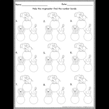 number bonds and decomposing numbers koa3 koa4 1oab3 1oad8