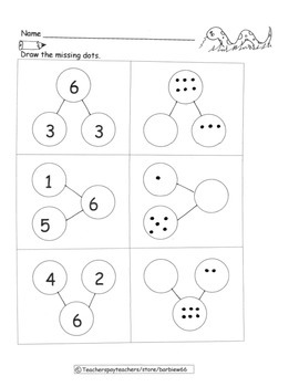 Number Bonds Practice Pages Decomposition Composition of Numbers to 6 ...