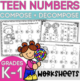 Number Bonds & Teen Numbers | K-1 Math Activities + Worksh
