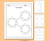 Number Bonds Templates Spring Flower Math Blank Worksheets