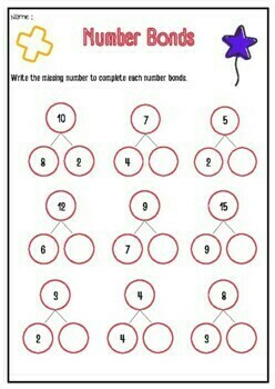 Number Bonds Worksheets - Grade 1 by Learning With Vina | TPT