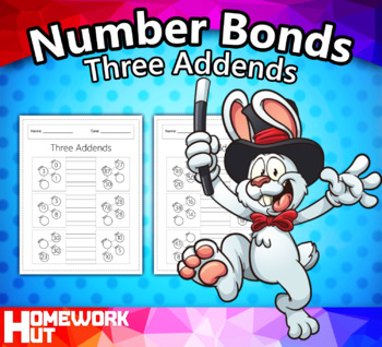 Preview of Number Bonds w/ Three Addends Worksheets