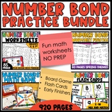 Number Bonds Worksheets and Task Cards BUNDLE | Math Revie